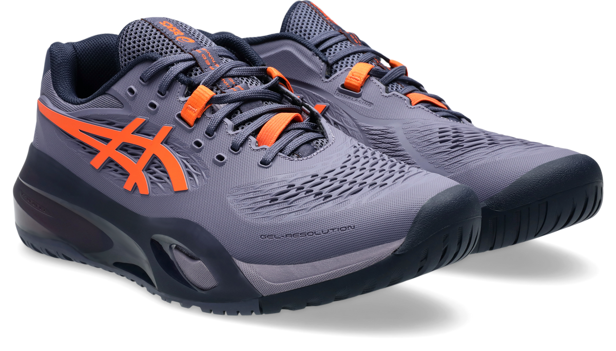 Asics Gel-Resolution X Mens Wide (2E) Greyish Purple/Nova Orange