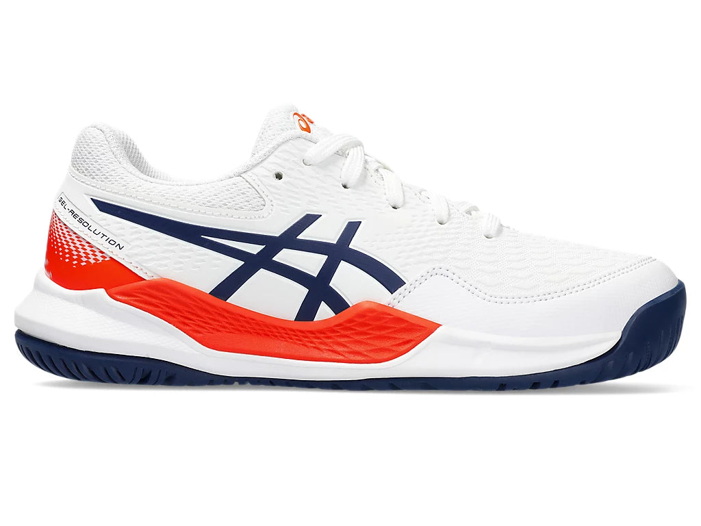 Asics Gel Resolution 9 GS Kids White Blue Expanse Tennis Shoes