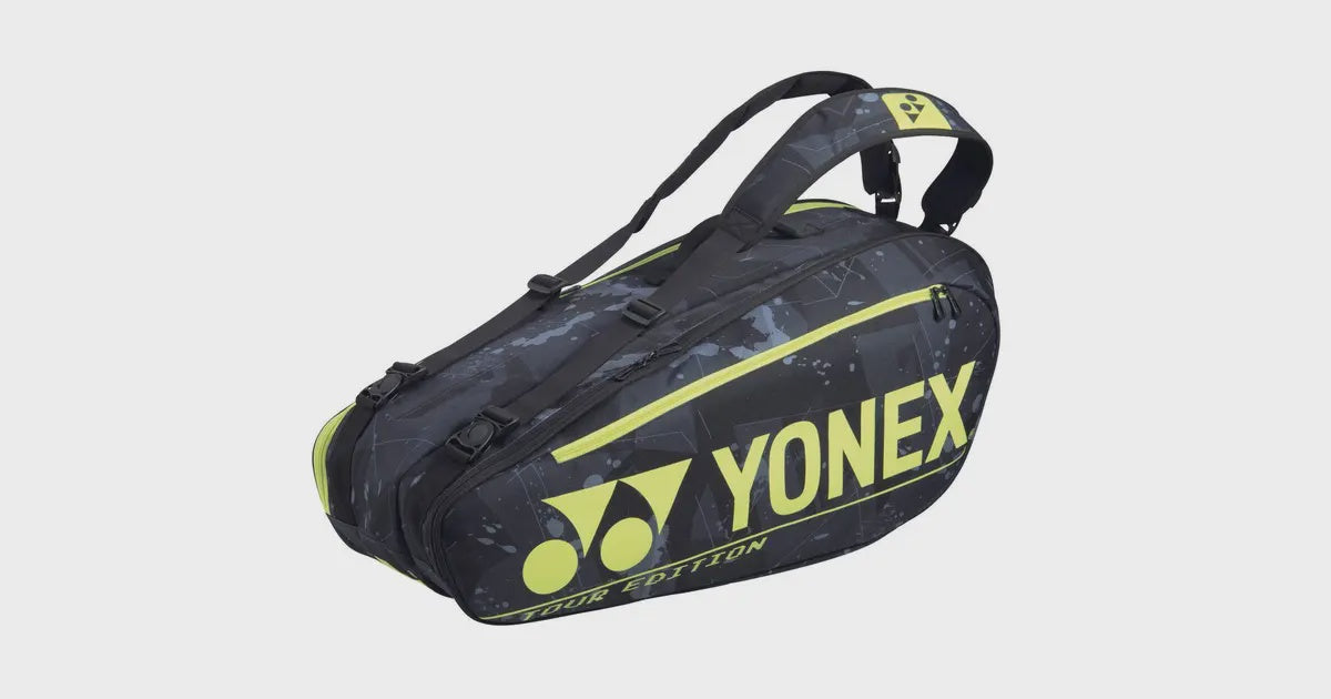Yonex Pro Racquet Bag 6 pcs Black Yellow The Racquet Shop