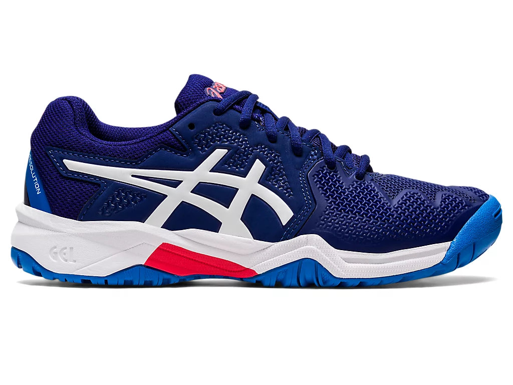 Asics Gel Resolution 8 GS Kids Dive Blue White The Racquet Shop