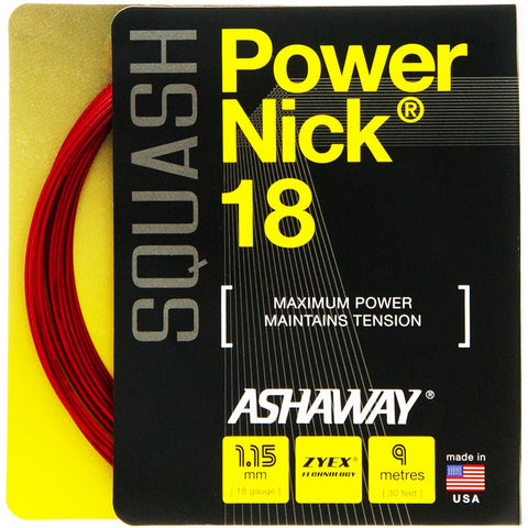 Ashaway Powernick 18 Squash String Set of Red 1.15mm 18g