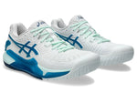 Asics Gel-Resolution 9 Women White/Teal Blue