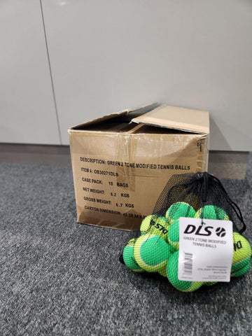 DLS Green 2 Tone Stage 1 Tennis Balls 10 Dozen