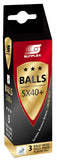 Sunflex Table Tennis Balls 3 Star 40+ ITTF White - 3 Pack