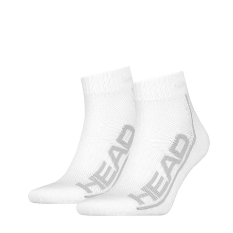 Head Socks Tennis 2P Stripe Quarter White