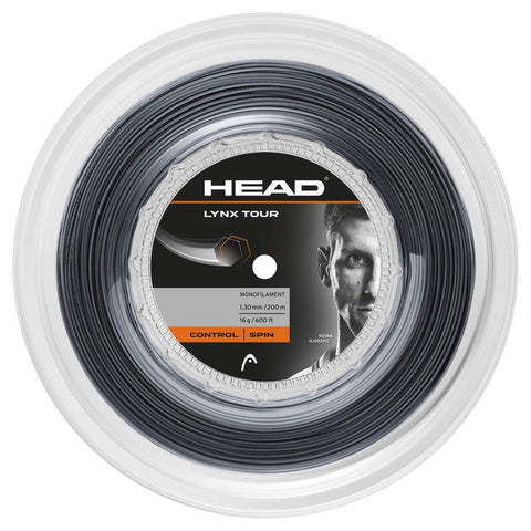 Head Lynx Tour Tennis String Reel of Black 17g 1.25mm