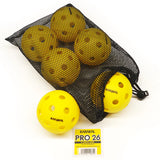 Karakal Pro 26 Yellow lndoor Pickleballs x 6