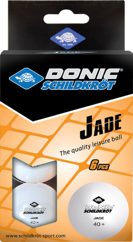 Donic Jade Ball White Poly 6pk 40mm Table Tennis Balls