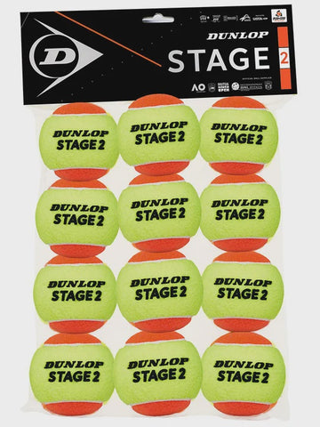 Dunlop Stage 2 Orange Tennis Ball 12 Pack