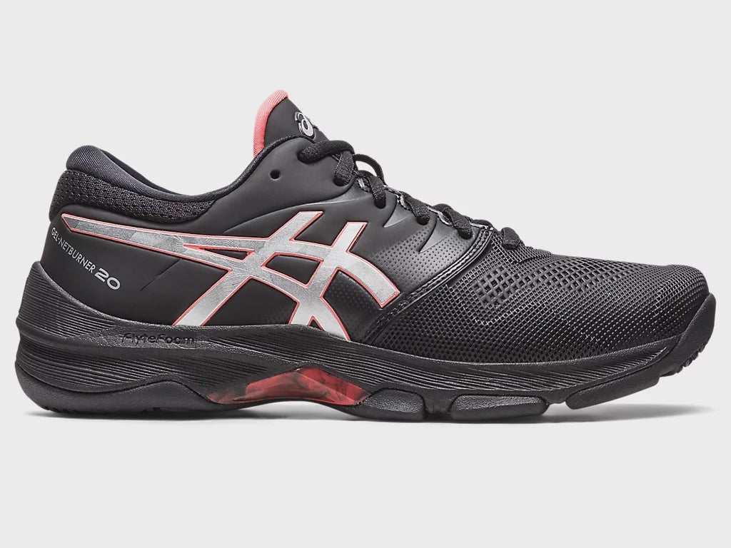 Asics Gel Netburner 20 Black Pure Silver Wide D The Racquet Shop