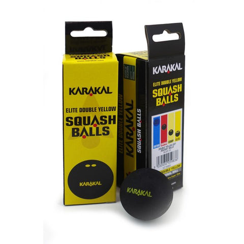 Karakal Squash Balls 3pack Elite Double Yellow