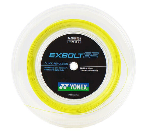 Yonex Exbolt 65 Badminton String Reel of Yellow 0.65mm