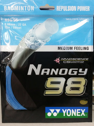 Yonex Nanogy 98 Badminton String Set of Blue 0.66mm 22ga