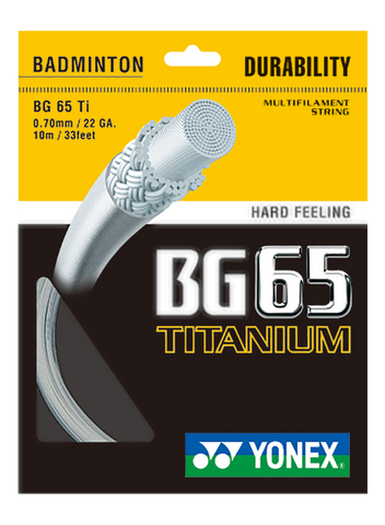 Yonex BG65 Titanium Badminton String Set of White 0.70mm 22ga
