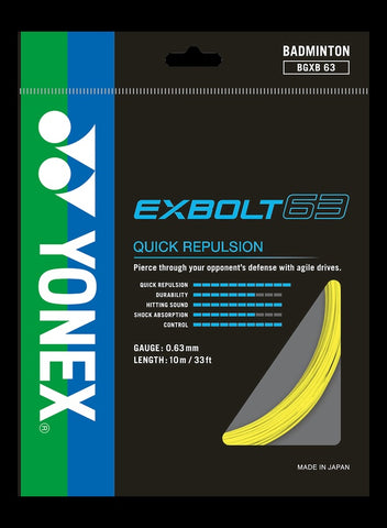 Yonex Exbolt 63 Badminton String Set of Yellow 0.63mm
