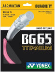 Yonex BG65 Titanium Badminton String Set of Pink 0.70mm 22ga