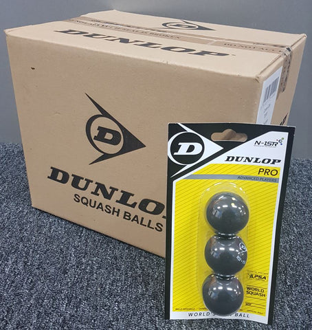 Dunlop Pro Two Dot Squash Ball Carton of 24  Blister Packs of 3(72 Balls)
