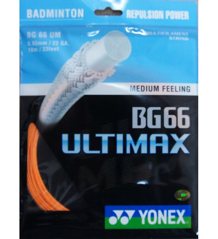 Yonex BG 66 Ultimax Badminton String Set of Orange 0.65mm