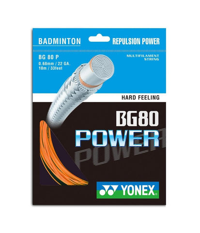 Yonex BG80 Power Badminton String Set of Bright Orange 0.68mm 22ga
